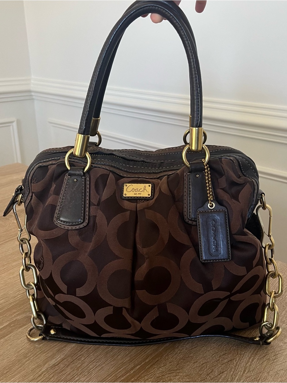 Coach Signature Claire Canvas Satchel Convertible Shoulder Bag